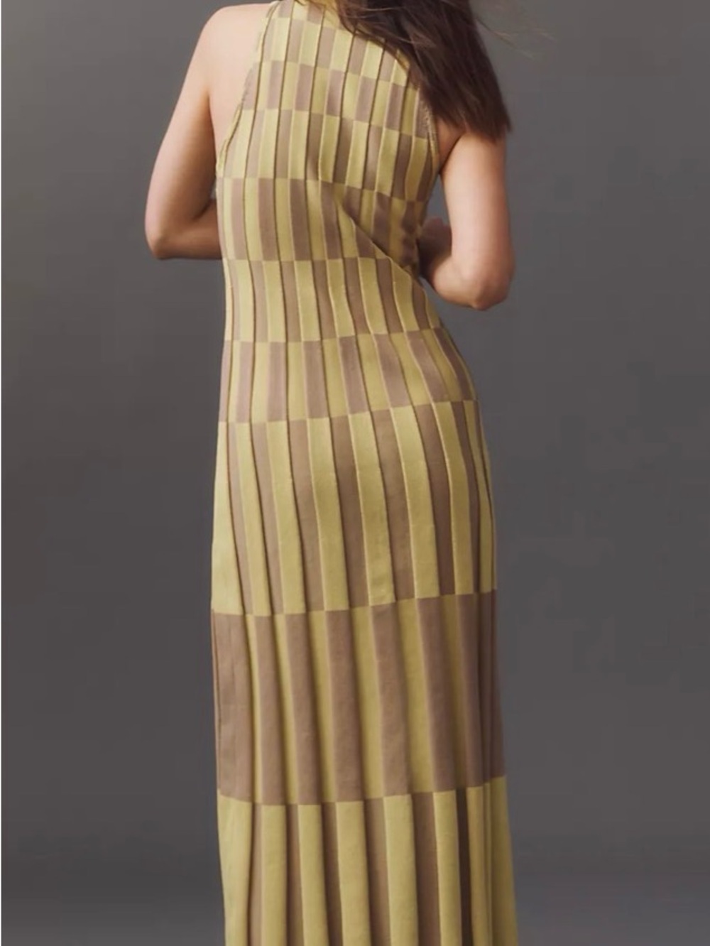 Checkerboard Sleeveless Maxi Dress